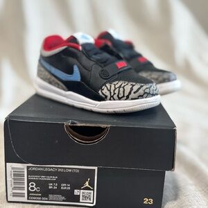 Jordan Kids Black, Blue & Red Elephant Print Low Sneakers